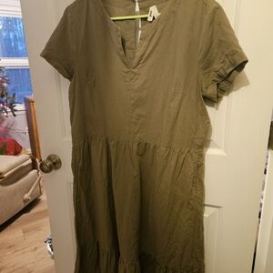 Pact Olive Midi Dress